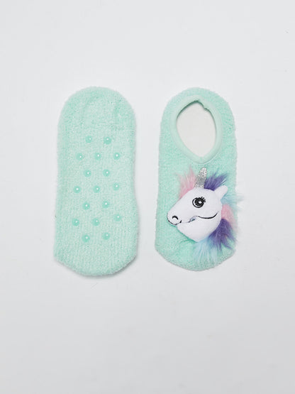 Girl's Home Socks with Applique Detail