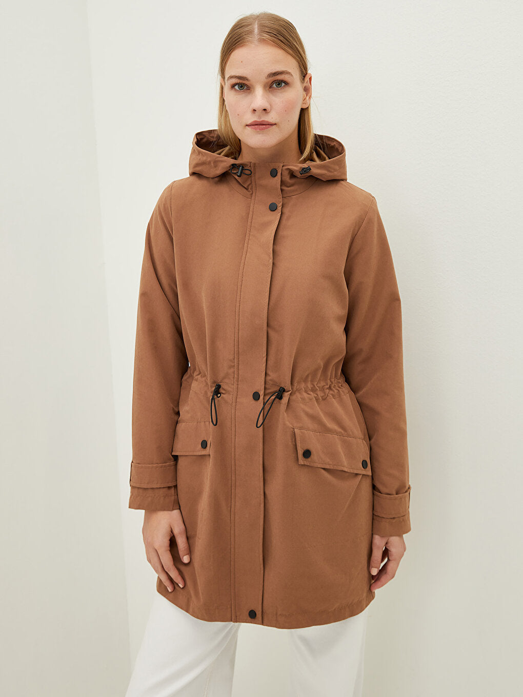 Hooded Plain Long Sleeve Slim Women's Coat