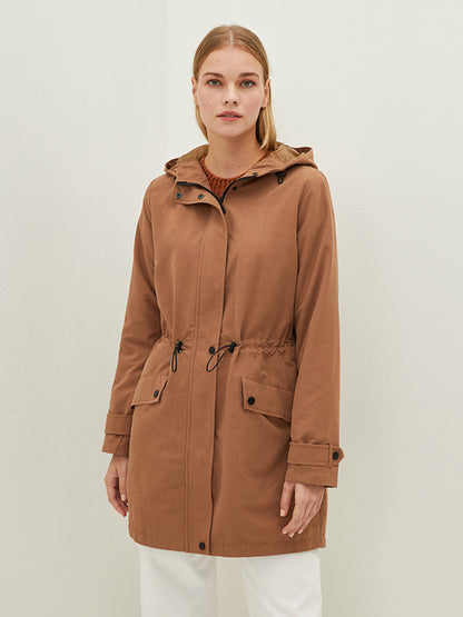 Hooded Plain Long Sleeve Slim Women's Coat