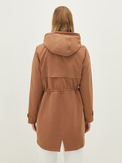 Hooded Plain Long Sleeve Slim Women's Coat