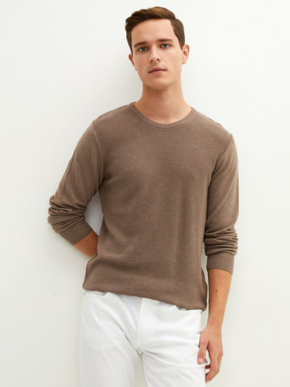 Crew Neck Long Sleeve Men's Knitwear Sweater