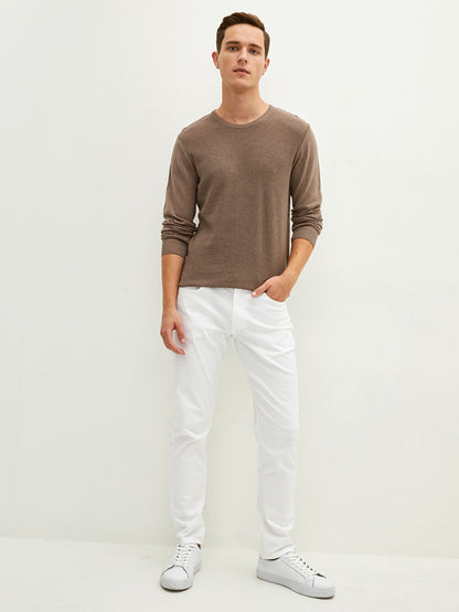 Crew Neck Long Sleeve Men's Knitwear Sweater