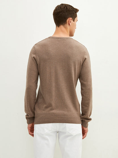 Crew Neck Long Sleeve Men's Knitwear Sweater