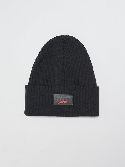 Label Printed Boy's Knitwear Beanie