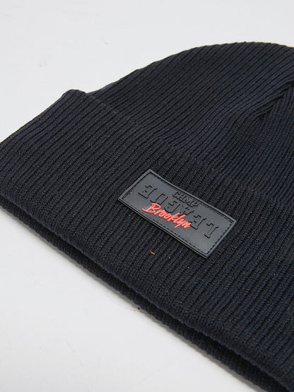 Label Printed Boy's Knitwear Beanie