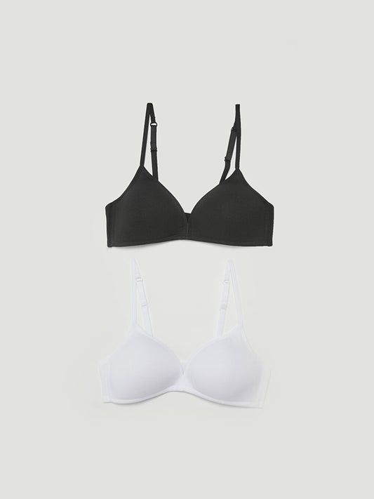 Non-wired Plain Bra 2-Piece