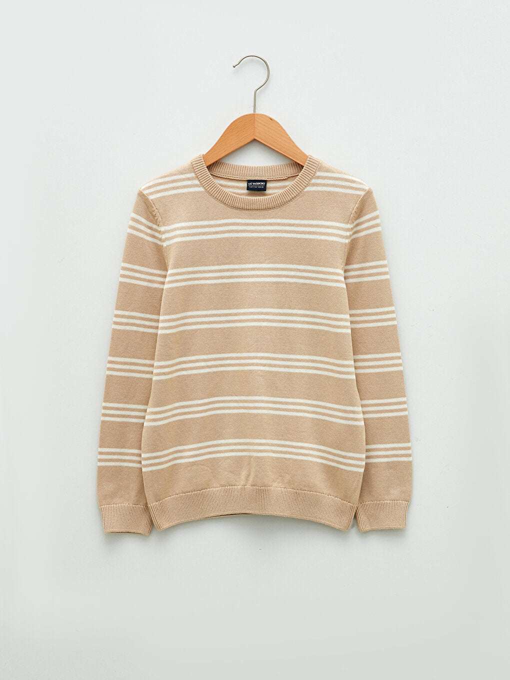 Crew Neck Striped Long Sleeve Boy's Thin Knitwear Sweater