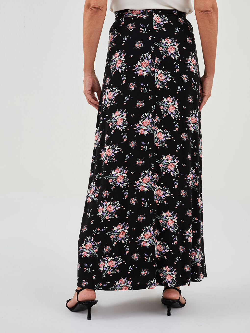 Floral A-Line Women's Skirt with Elastic Waist