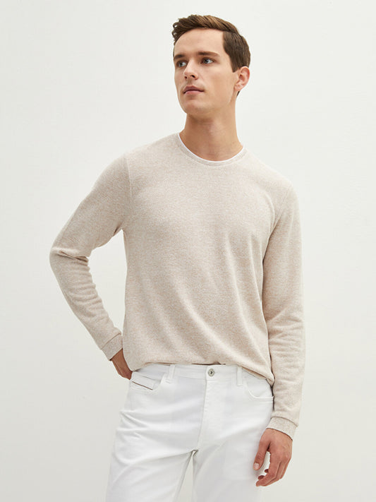 Crew Neck Long Sleeve Thin Men's Sweatshirt