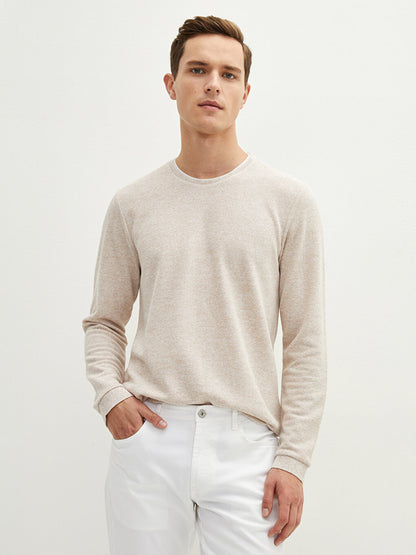 Crew Neck Long Sleeve Thin Men's Sweatshirt