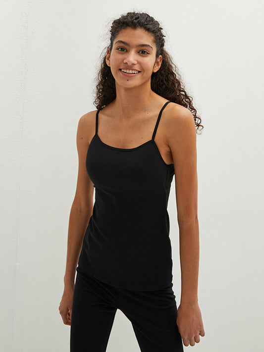 U-Neck Straight Strap Women's Cup Tank Top