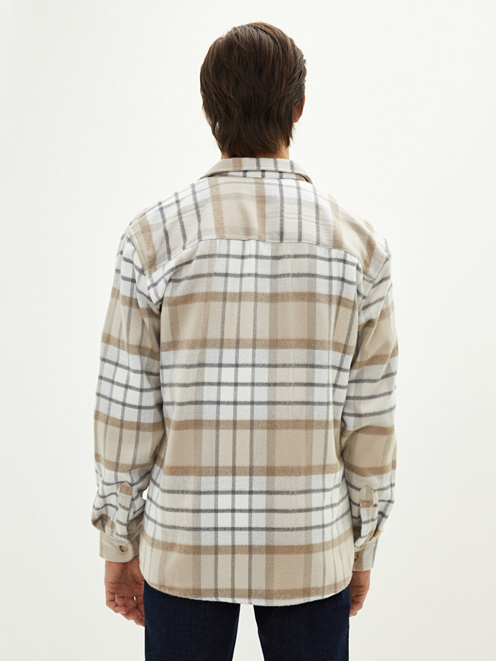 Comfortable Fit Long Sleeve Plaid Men's Shirt Jacket