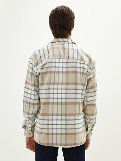 Comfortable Fit Long Sleeve Plaid Men's Shirt Jacket