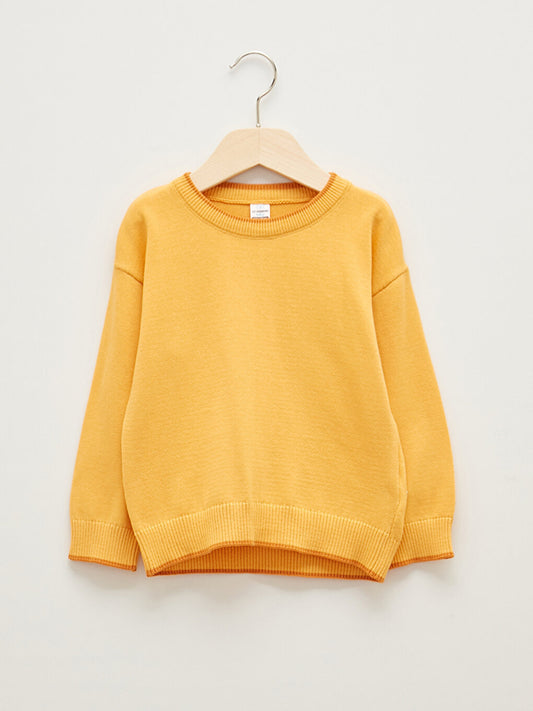 Crew Neck Long Sleeve Basic Baby Boy Knitwear Sweater