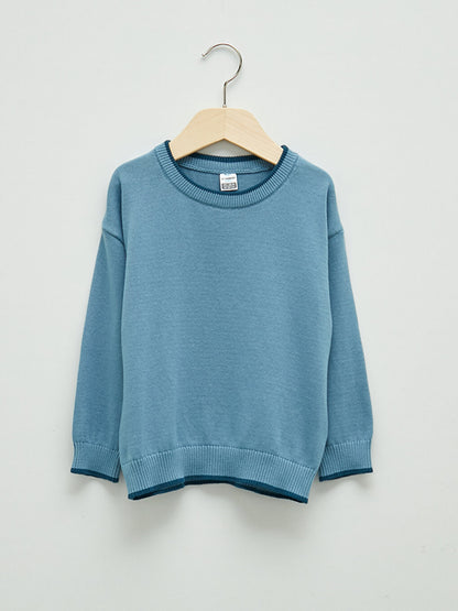 Crew Neck Long Sleeve Basic Baby Boy Knitwear Sweater