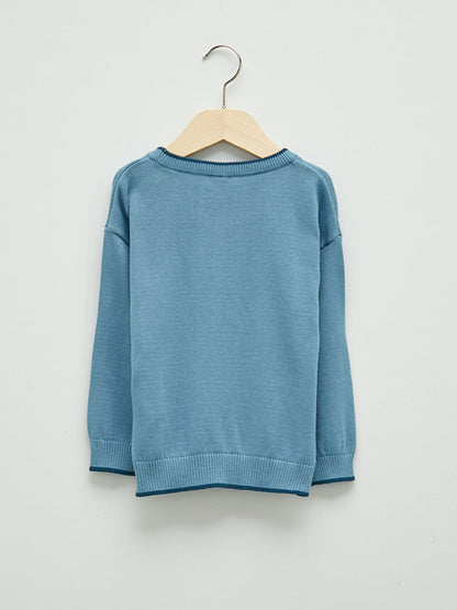 Crew Neck Long Sleeve Basic Baby Boy Knitwear Sweater