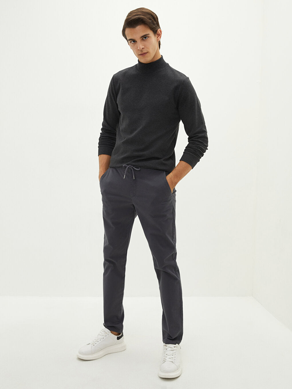 Slim Fit Gabardine Men's Chino Trousers