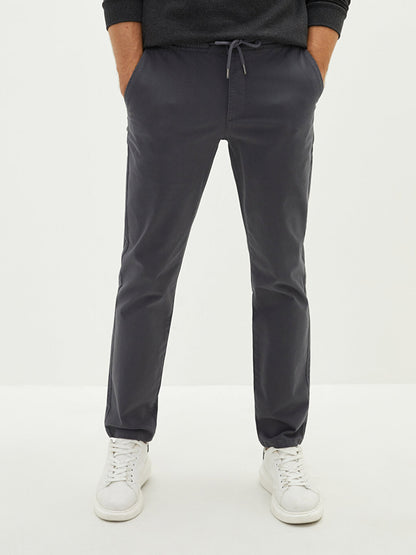 Slim Fit Gabardine Men's Chino Trousers