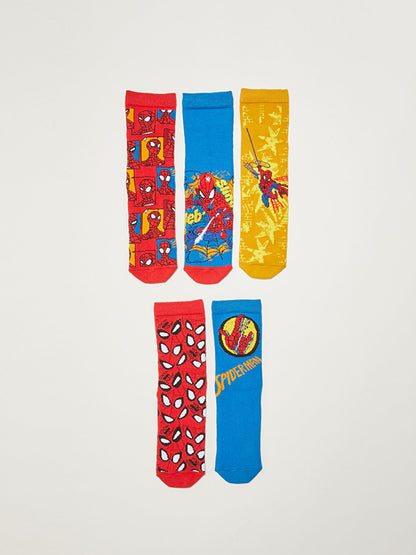 Spiderman Patterned Boy Socks 5-pack