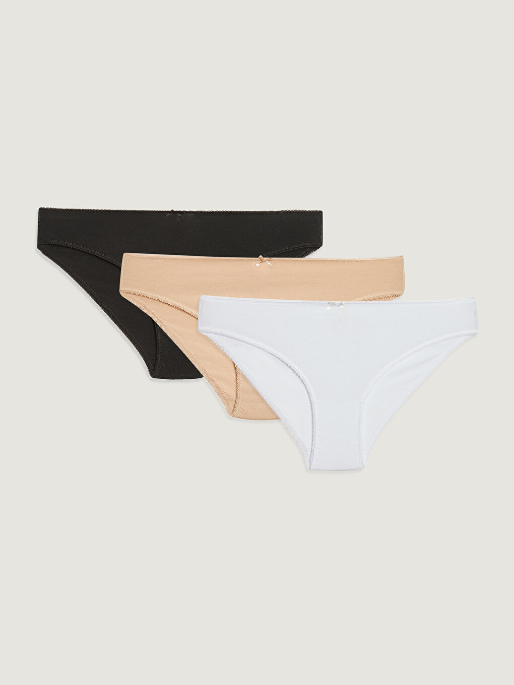 Bow Detailed Cotton Classic Panties 3 Pack