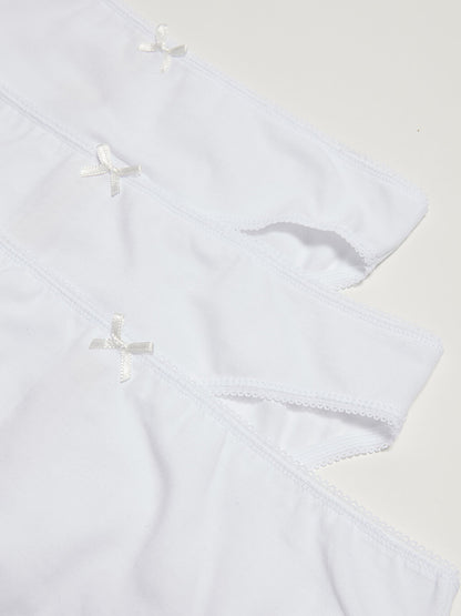 Bow Detailed Cotton Classic Panties 3 Pack