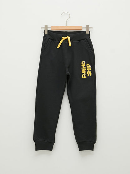 Printed Boys' Jogger Sweatpants with Elastic Waist