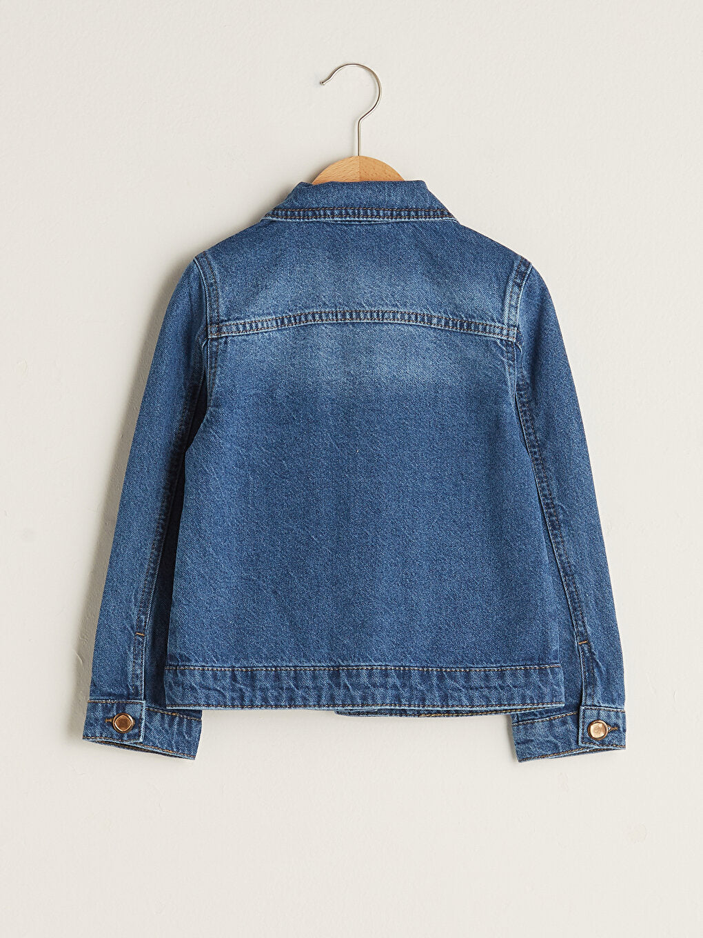 Shirt Collar Long Sleeve Girls Jean Jacket