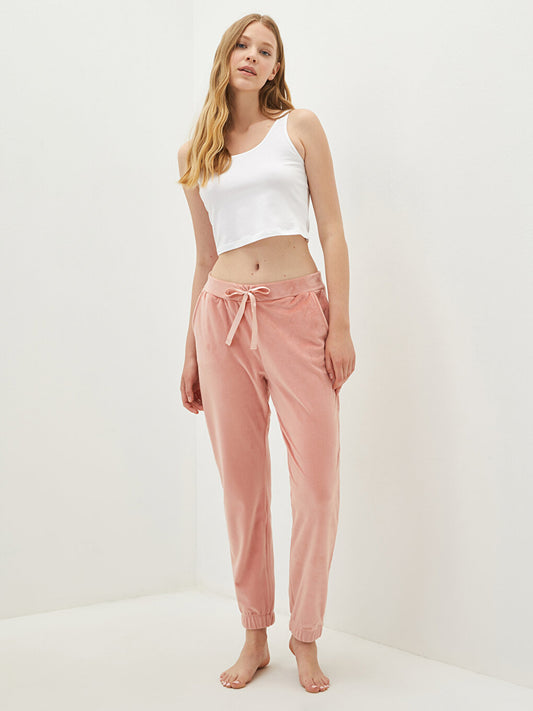 Women's Pajama Bottom with Elastic Waist and Pocket Detail