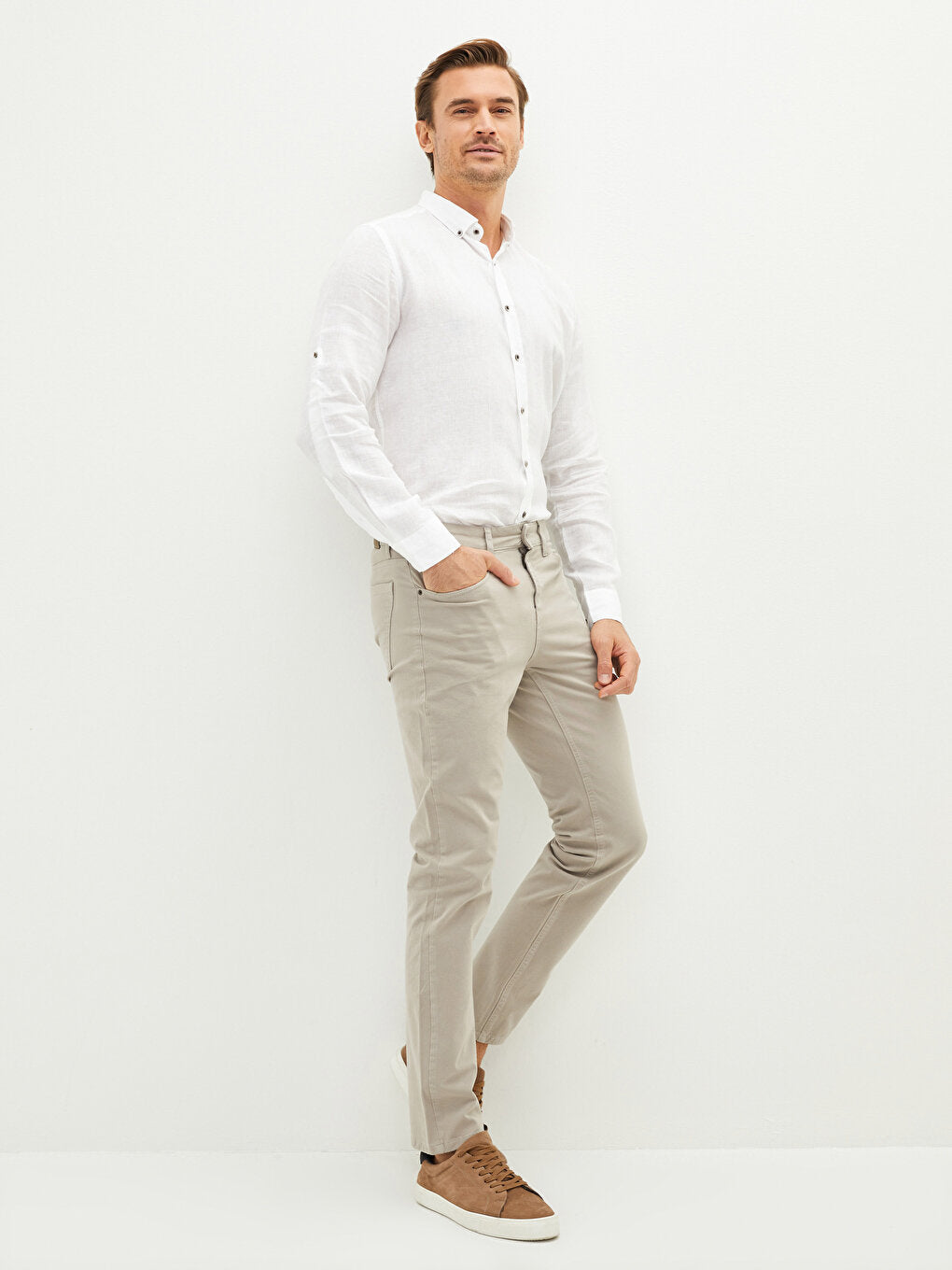 Slim Fit Gabardine Men's Trousers