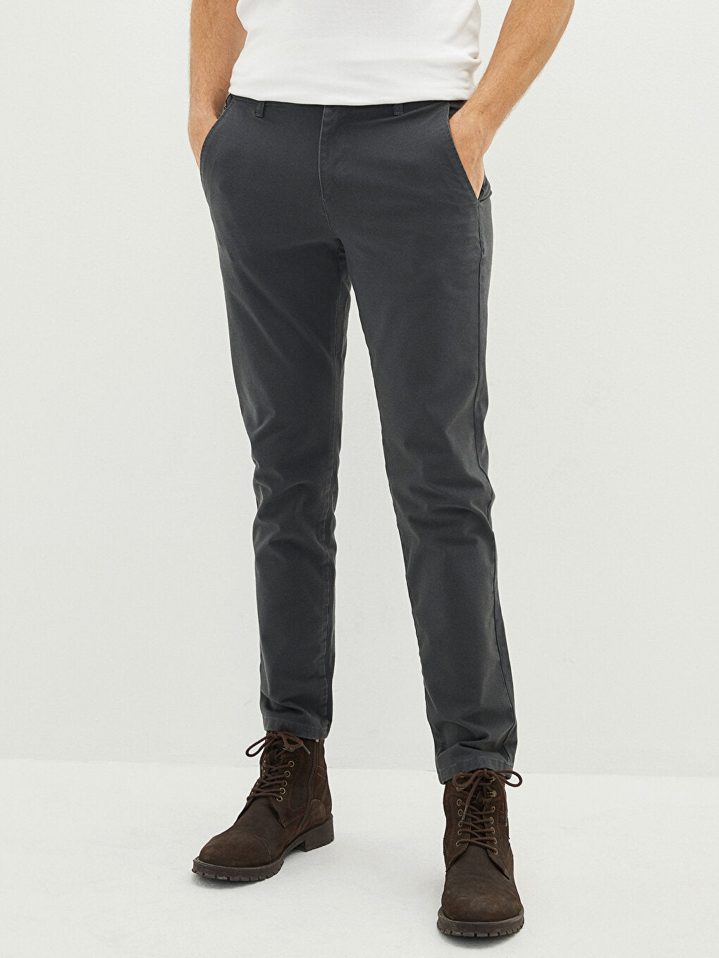 Slim Fit Gabardine Men's Chino Trousers