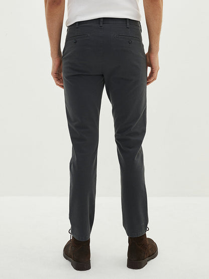 Slim Fit Gabardine Men's Chino Trousers