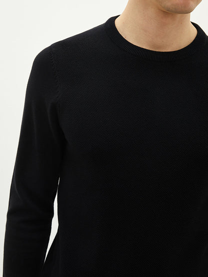 Crew Neck Long Sleeve Men's Knitwear Sweater