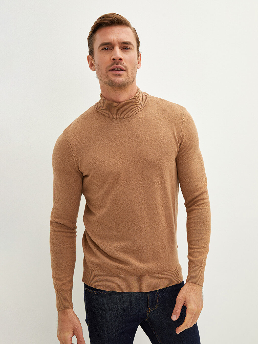 Turtleneck Long Sleeve Thin Men's Knitwear Sweater