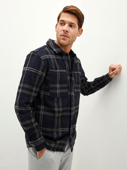 Comfortable Fit Long Sleeve Plaid Men's Lumberjack Shirt Jacket