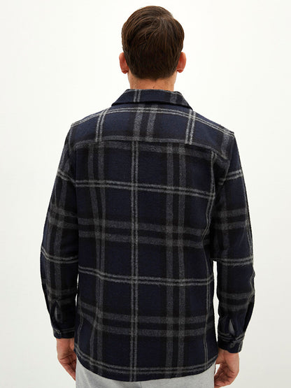 Comfortable Fit Long Sleeve Plaid Men's Lumberjack Shirt Jacket