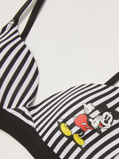 Non-wired Mickey Mouse Printed Bra