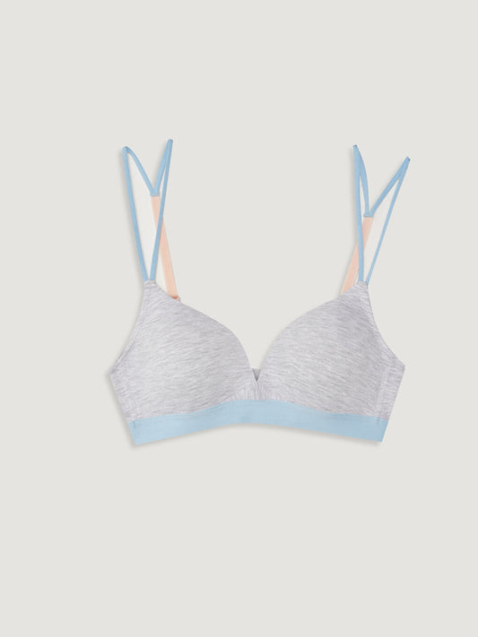 Strap Detailed Plain Bra