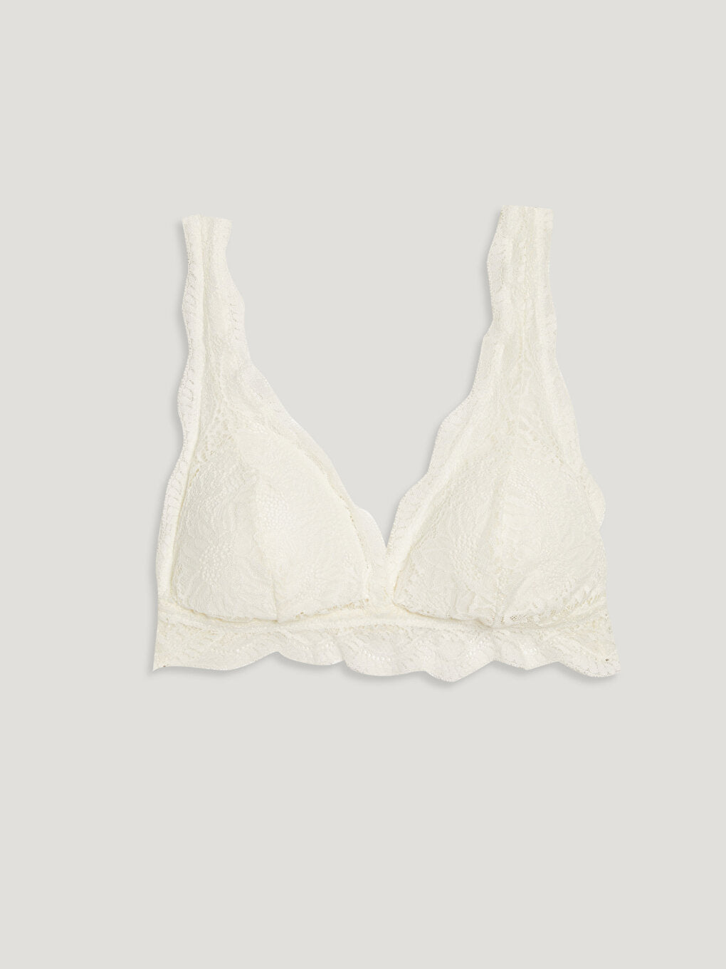 Non-Wireless Padded Bra with Lace Detail