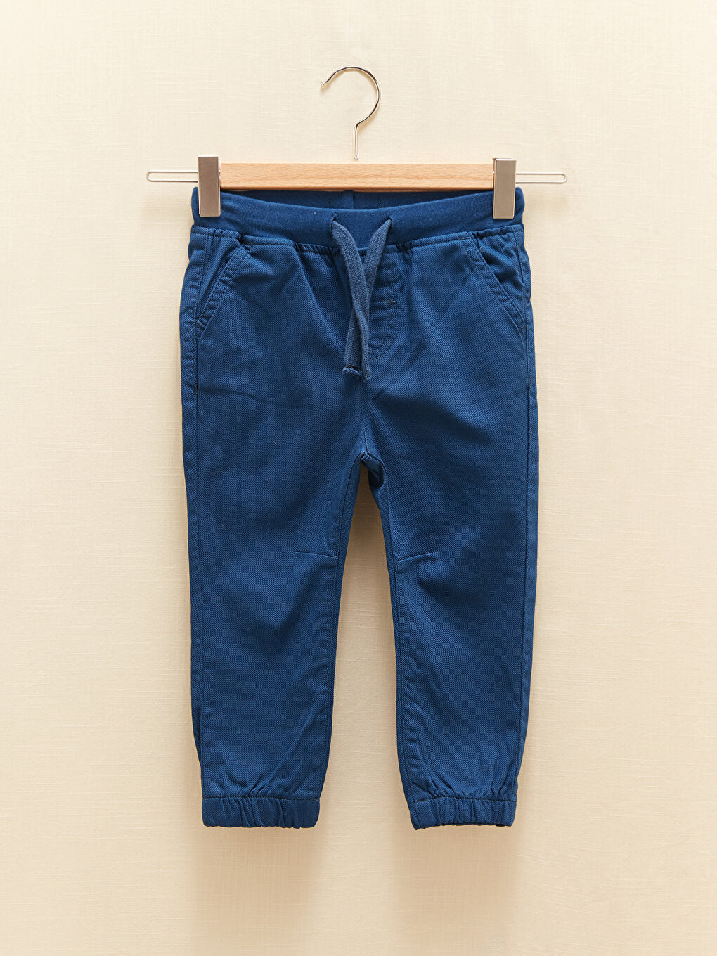 Basic Gabardine Baby Boy Jogger Trousers with Elastic Waist