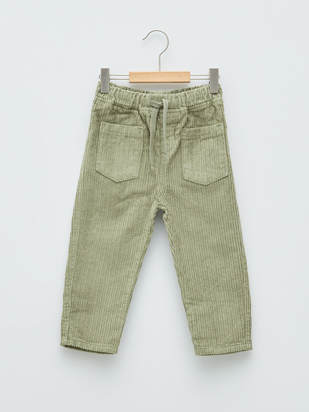 Basic Velvet Baby Boy Trousers with Elastic Waist