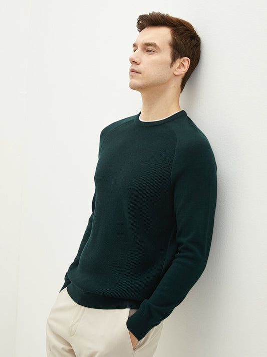 Crew Neck Long Sleeve Thin Men's Knitwear Sweater