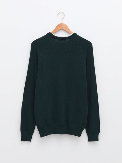 Crew Neck Long Sleeve Thin Men's Knitwear Sweater