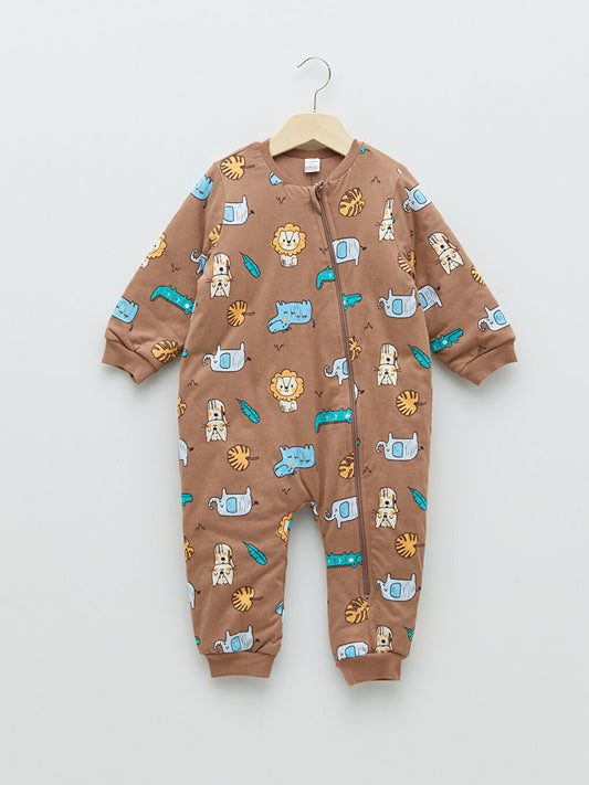 Crew Neck Long Sleeve Printed Baby Boy Zipper Sleeping Bag