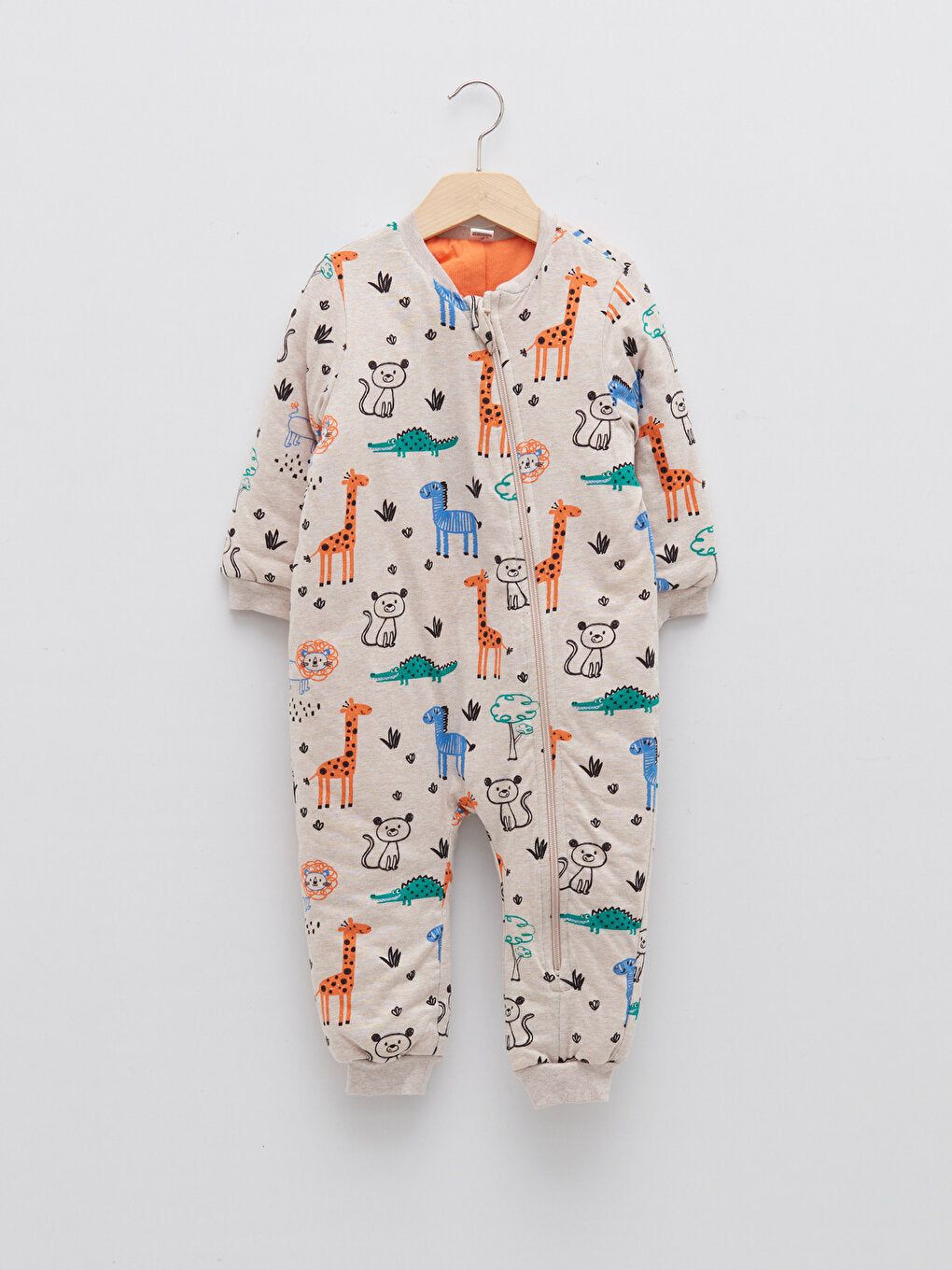 Crew Neck Long Sleeve Printed Baby Boy Zipper Sleeping Bag