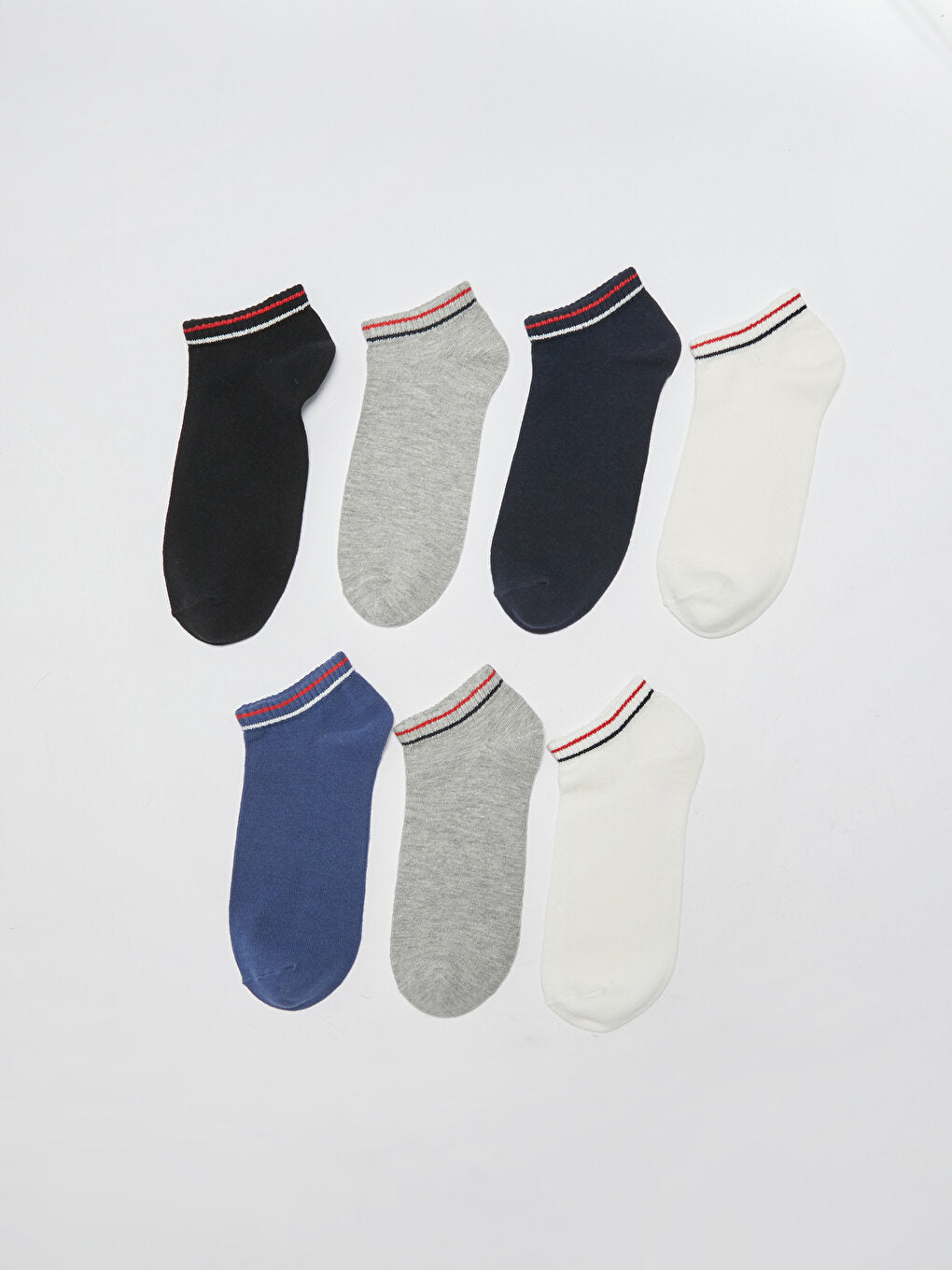 Striped Men's Booties Socks 7-pack