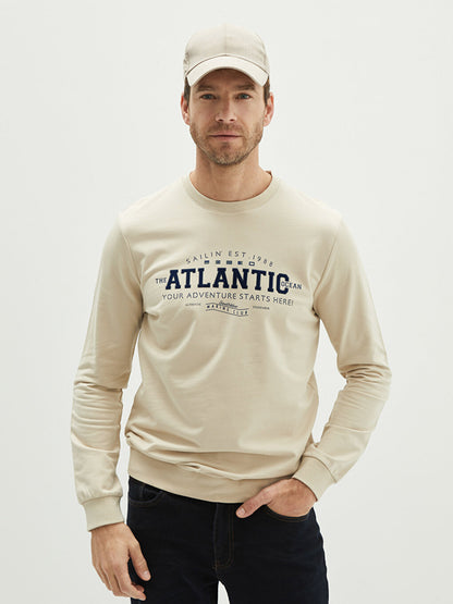 Crew Neck Long Sleeve Printed Men's Sweatshirt