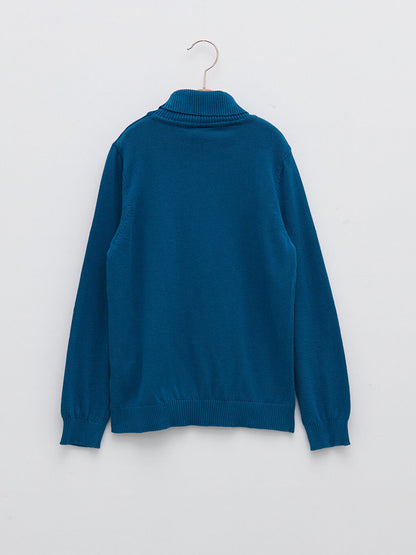 Turtleneck Basic Long Sleeve Boy's Fine Knitwear Sweater