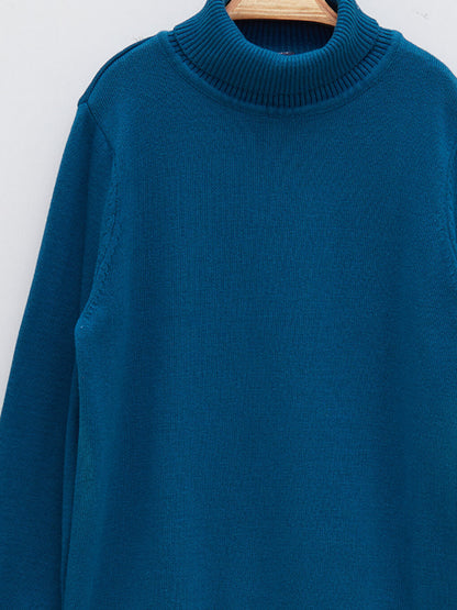 Turtleneck Basic Long Sleeve Boy's Fine Knitwear Sweater