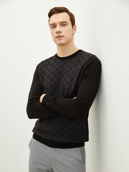 Crew Neck Long Sleeve Men's Knitwear Sweater