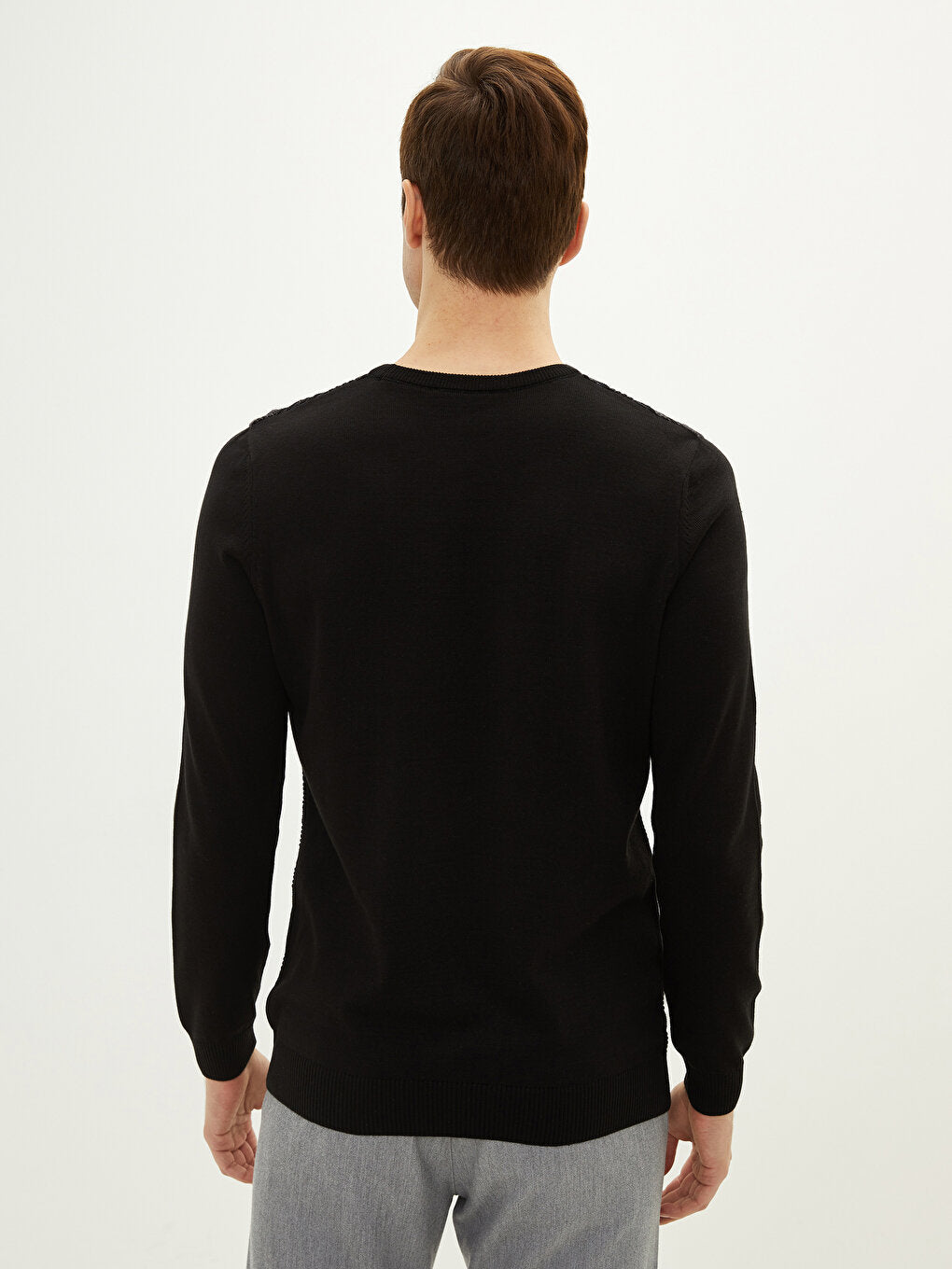 Crew Neck Long Sleeve Men's Knitwear Sweater